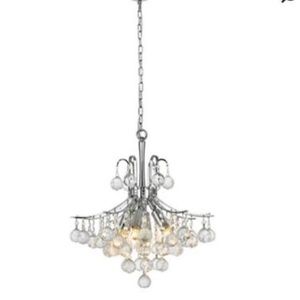 NEW McAllen 6 - Light Crystal Empire Chandelier with Crystal Accents (Chrome)